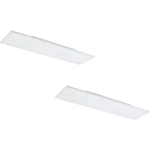 Image of 2 PACK Wall / Ceiling Light White 1200mm Slim Strip Panel 33W LED 4000K