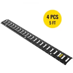 Image of VEVOR E-Track Tie-Down Rail, 4PCS 5-FT Steel Rails w/ Standard 1"x2.5" Slots, Compatible with O and D Rings & Tie-Offs and Ratchet Straps & Hooked Cha