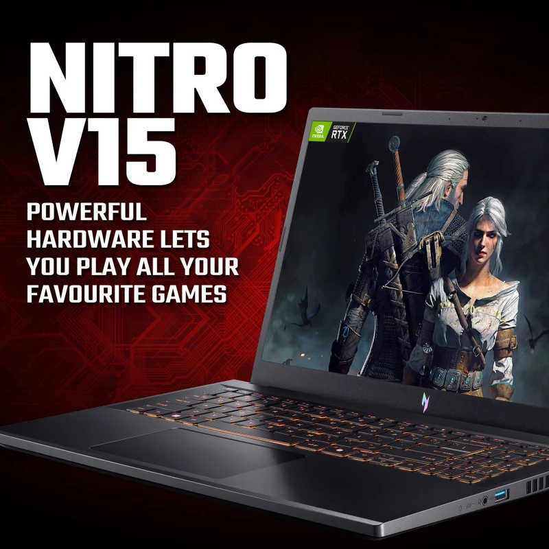 Image of Acer Nitro V15 ANV15-52 15.6" Gaming Laptop - NVIDIA GeForce RTX 5060, Intel Core i5, 1TB SSD - Black