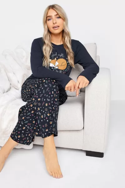 Image of Printed Slogan Wide Leg Pyjama Set
