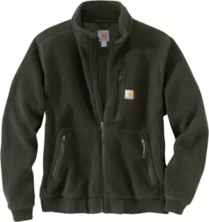 Image of Carhartt Relaxed Fit Fleece Jacket, green, Size L, green, Size L