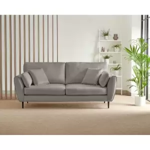 Image of Furniture Box Ida 3 Seater Grey Velvet Sofa