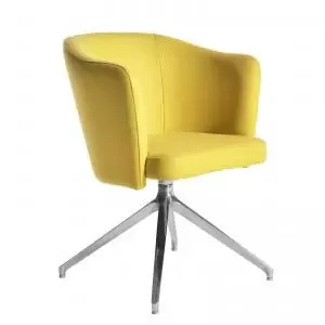 Image of Otis single seater tub chair with 4 star swivel base - lifetime yellow