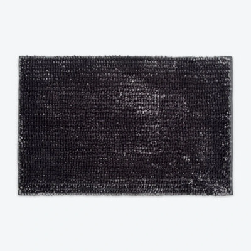 Image of Allure Bath Fashions Velvet Chenille Bobble Bath Mat Non-Slip - Charcoal Grey