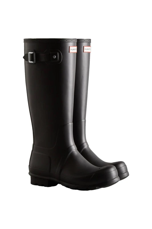 Image of Hunter Original Tall Rubber Mens Calf Length Boots - Black - Size:UK 10