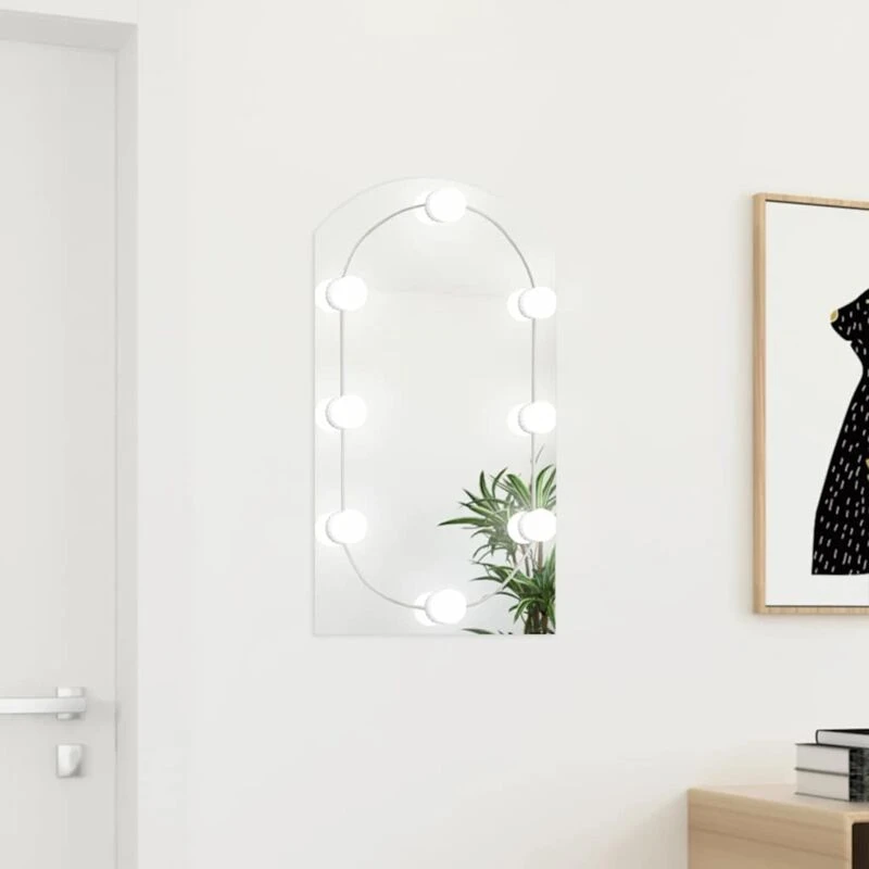 Image of VIDAXL Mirror with LED Lights 70x40cm Glass Arch vidaXL 8720286980934
