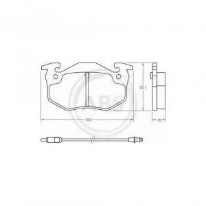 Image of Rear Brake Pad Set A.B.S. 36802