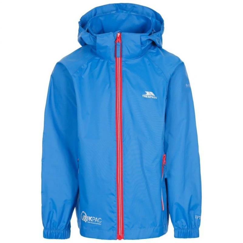 Image of Trespass Qikpac X Packaway Jacket in Blue Size: 2-3 Years Blue Unisex 2-3 Years