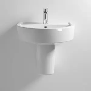 Image of Nuie - Provost Basin and Semi Pedestal 520mm Wide - 1 Tap Hole