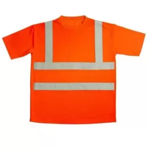 Image of Warrior Unisex Adult Hi-Vis T-Shirt (M) (Fluorescent Orange) - Fluorescent Orange