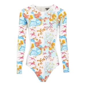 Image of Women Long Sleeves One Piece Rashguard Peaceful Trees - Lexy - White - Size L - Vilebrequin