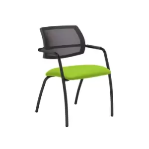 Image of Dams MTO Tuba Black 4 Leg Frame Conference Chair with Half Mesh Back - Belize Re