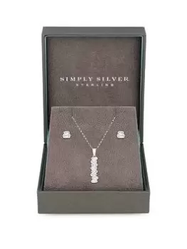 Image of Simply Silver Sterling Silver 925 Icicle Stick Set, Silver, Women