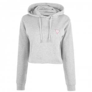 Image of Guess Basic Crop Hoodie - True White