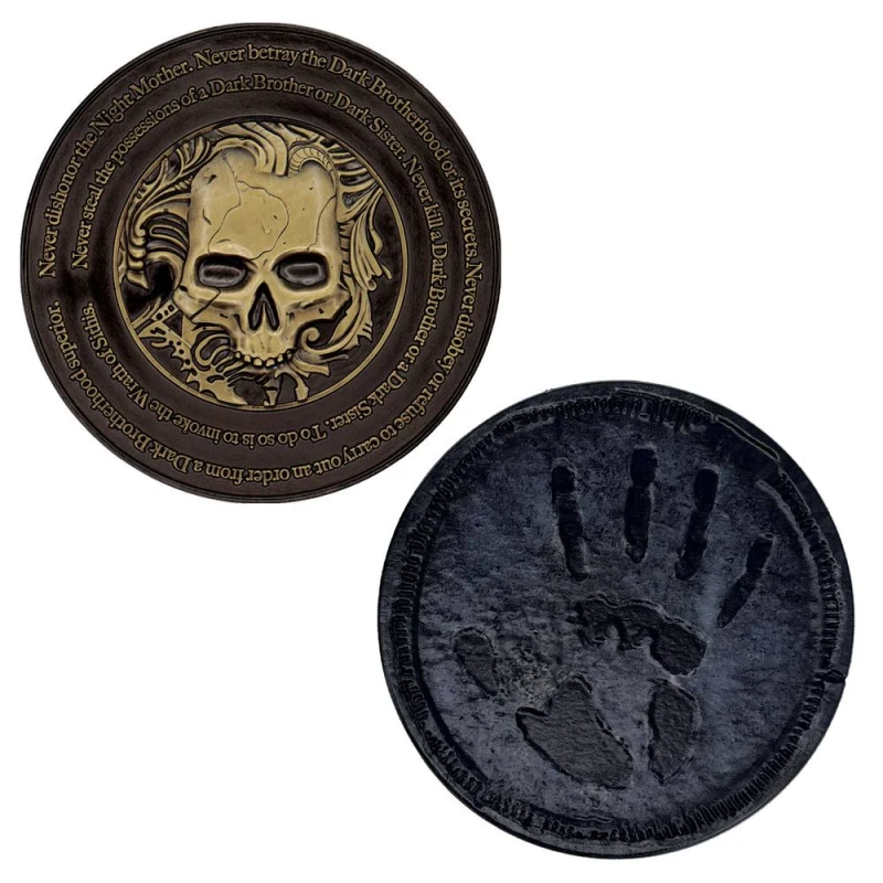 Image of Elder Scrolls IV: Oblivion Dark Brotherhood Medallion & Art Card in Metallics Metallics Unisex