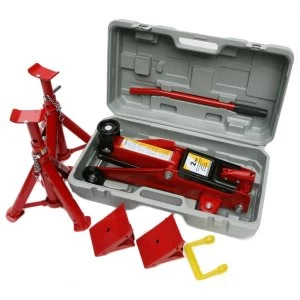 Image of Hilka 2 Tonne Trolley Jack Kit In Carrying Case