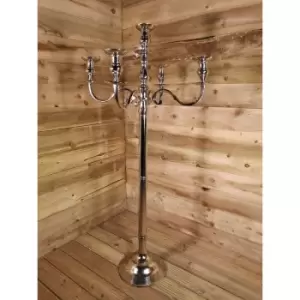 Image of Koopman - 148cm Tall Candle stand for 5 Candles Made of Metal and Coated in Silver Paint