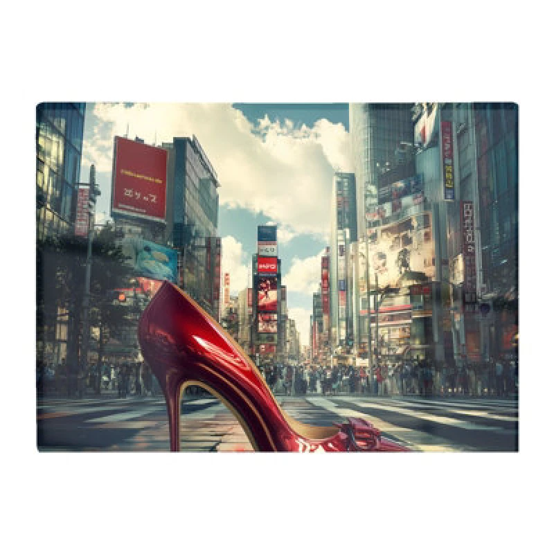 Image of Warren Reed Designer Red Stiletto In Urban Crosswalk Chopping Board