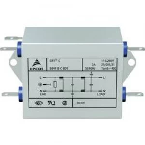 Image of EMI filter flame retardant 250 V AC 3 A 4.7 mH L