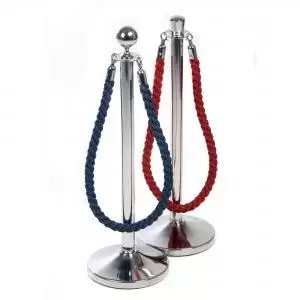 Image of Obex Barriers Stainless Steel Ball Head Post with Blue Rope