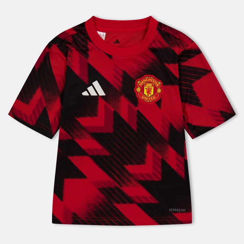 Image of adidas Manchester United Pre Match Shirt 2025 2026 Juniors Red male 7-8 Years