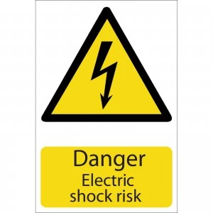 Image of Draper Danger Electric Shock Risk Sign 200mm 300mm Standard
