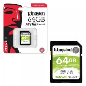 Image of Kingston Canvas Select 64GB SDCX Memory Card