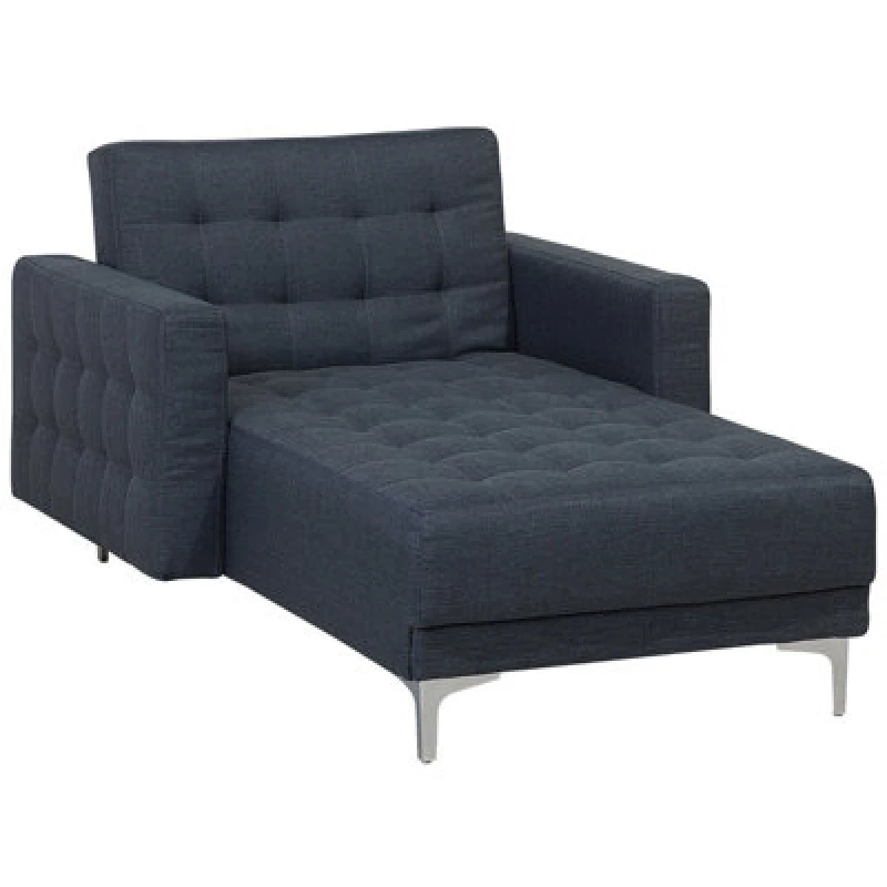Image of Beliani Chaise Longue Aberdeen Fabric Dark Grey
