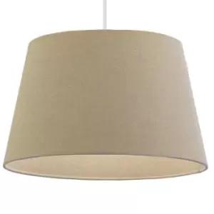Image of 18" Inch Round Tapered Drum Lamp Shade Taupe Linen Fabric Cover Simple Elegant