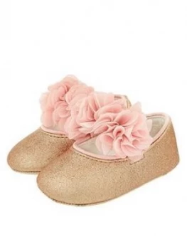 Image of Monsoon Baby Girls Abilene Corsage Glitter Walker - Rose Gold