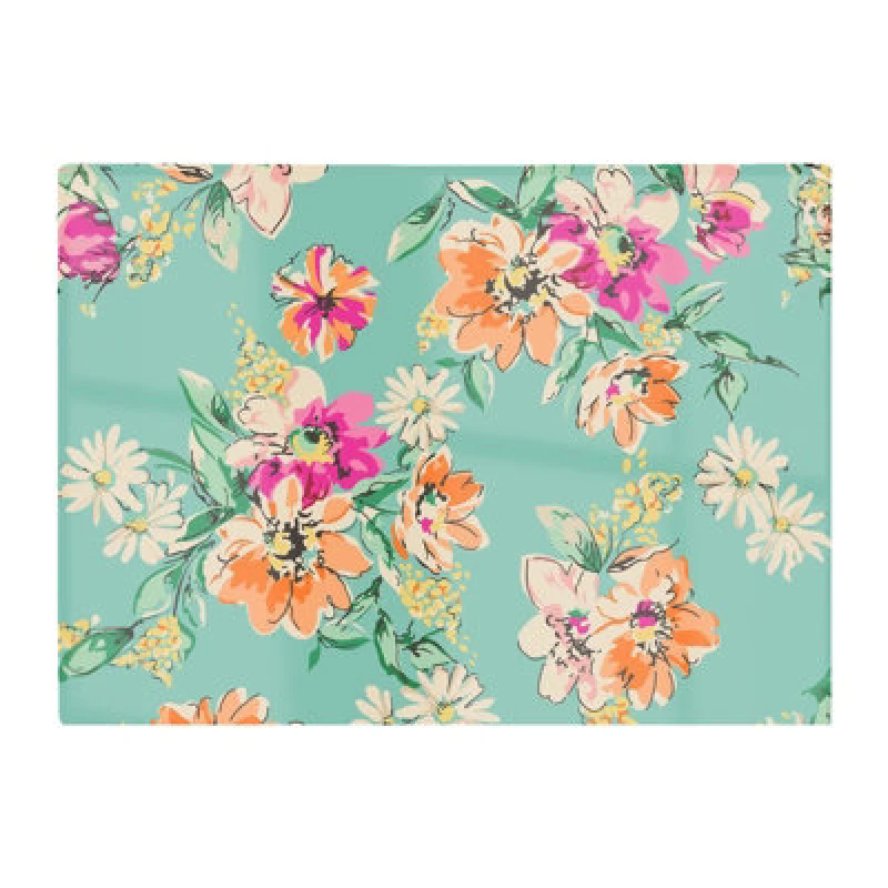 Image of Warren Reed Designer Bright Flower Sketch Glass Chopping Board