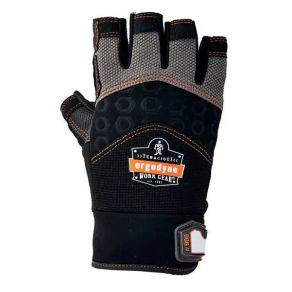 Image of Ergodyne Ergodyne Impact Fingerless Gloves 1 Pair Black/Grey L EY900L