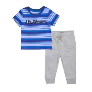 Image of Ben Sherman Ben Strpe T & Jg Set Bb99 - Blue