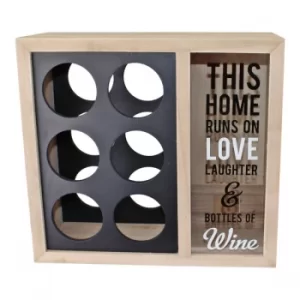 Image of 6 Bottle Wine Holder With Cork Storage