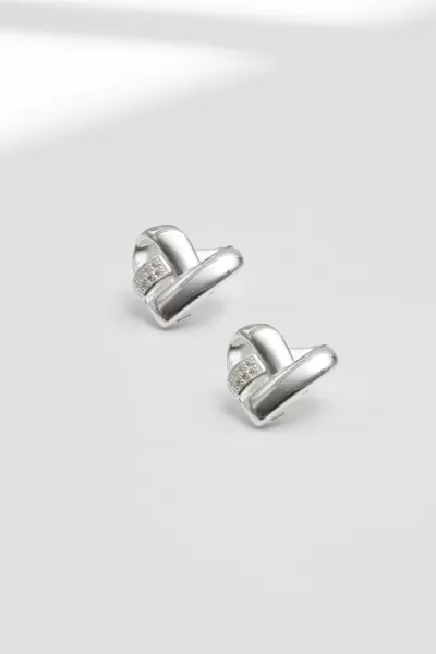 Image of Recycled Sterling Silver 925 Knotted Heart Earrings