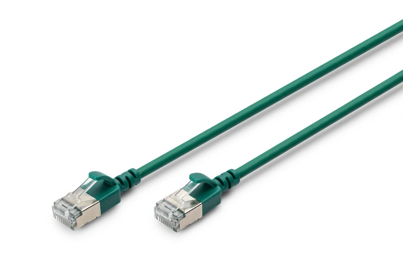 Image of Digitus CAT 6A F-FTP Slim patch cord. 1m. green