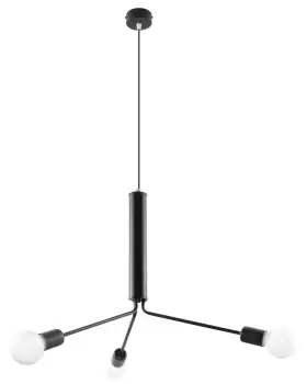 Image of Duomo 3 Light Cluster Drop Pendant Black, E27