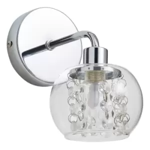 Image of Spa Megara Single Wall Light Decorative Crystal Clear Glass and Chrome