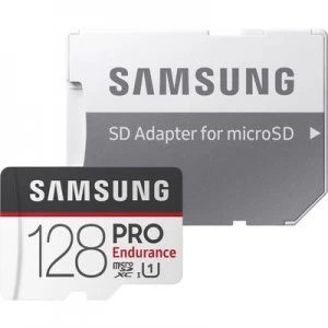 Image of Samsung Pro Endurance microSDXC card 128GB Class 10, UHS-I incl. SD adapter, 4K video support