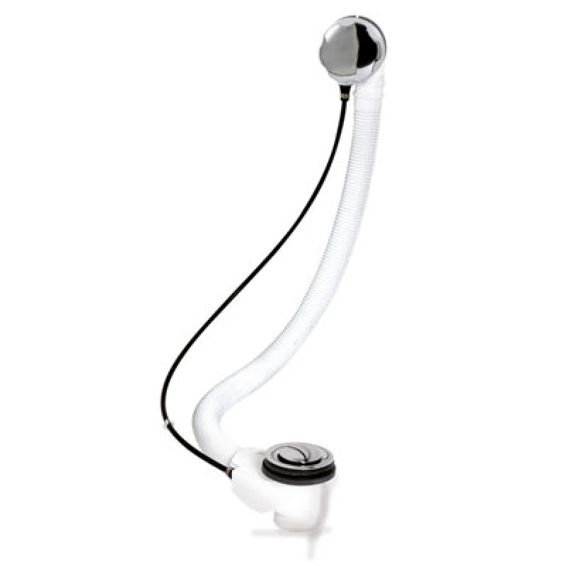 Image of Balterley Extended Pop Up Bath Waste Overflow for Baths up to 10mm Thick Silver unisex