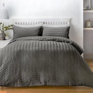Image of Serene Seersucker Duvet Set