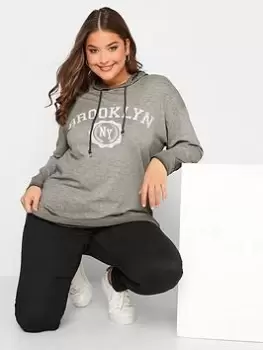 Image of Yours Hoodie Logo Top - Grey, Size 30-32, Women