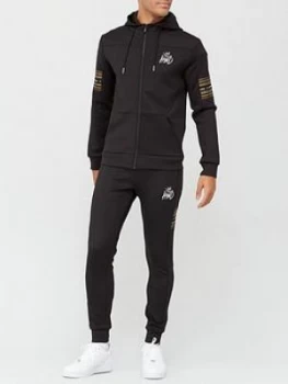 Image of Kings Will Dream Vez Zip Through Hooded Tracksuit - Black/Gold