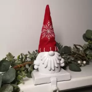 Image of 26cm Premier Christmas White Gonk Stocking Holder in Red Hat