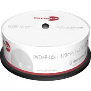 Image of Primeon 2761223 Blank DVD+R 4.7 GB 25 pc(s) Spindle Silver matte surface