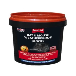 Image of Rentokil Rat & Mouse Weatherproof Block x5