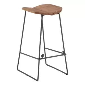 Image of Iron Bar Stool - Brown