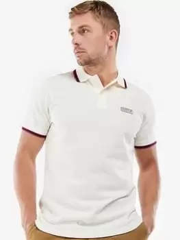 Image of Barbour International Event Small Logo Tipped Polo Shirt - White, Size 3XL, Men