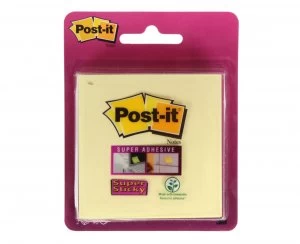 Image of Post It Super Sticky Canary Yellow 76x76mm Pack of 2