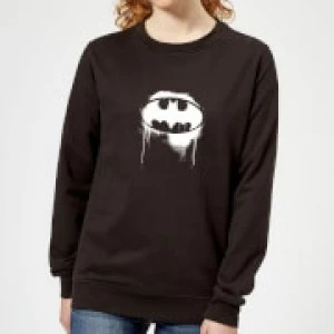 Image of Justice League Graffiti Batman Womens Sweatshirt Black